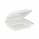 Inline Plastics Clear Polyethylene Terephthalate Clamshell Container with Hinged Lid, 6.93 x 5.87 x 2.62 inch Overall Dimensions -- 300 per case