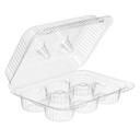 Inline Plastics Clear Polyethylene Terephthalate 6 Count Rectangular Muffin/Cupcake Hinged Tray -- 300 per case