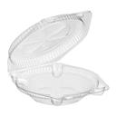 Inline Plastics Clear Polyethylene Terephthalate Round Hinged Pie Container, 4 x 6 1⁄2 x 1 15⁄16 inch -- 300 per case