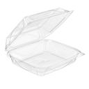 Inline Plastics Polyethylene Terephthalate Square Clear Hinged Carryout Container, 8.937 x 7.875 x 2.875 inch -- 110 per case