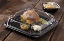 Sabert UltraStack Black Square Platter with Clear Dome Lid, 16 inch -- 25 per case