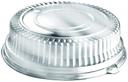 Sabert Sturdiware Black Round Platter with Clear PET High Dome Lid, 16 inch -- 25 per case