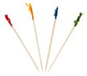 KingSeal Assorted Colors Bamboo Club Frill Toothpick, 3.75 inch -- 10000 per case