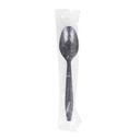 Prime Source Black Polystyrene Individually Wrapped Heavy Weight Teaspoon -- 1000 per case