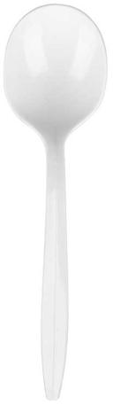 Bunzl Prime Source Medium Weight Polypropylene White Soup Spoon - Bulk Pack -- 1000 per case