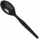 Bunzl Prime Source Polystyrene Extra Heavy Weight Disposable Black Teaspoon - Bulk Pack -- 1000 per case
