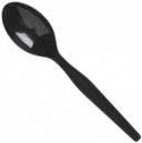 Bunzl Prime Source Medium Weight Polypropylene Disposable Black Teaspoon -- 1000 per case