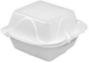 Darnel Expanded Polystyrene Foam White 1 Compartment Hinged Container, 6.25 x 6.25 x 3.1 inch -- 500 per case