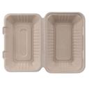 Premier Essential Kraft Molded Fiber Hoagie Clamshell Container, 9 x 6 inch -- 250 per case