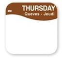 Daymark Movemark Brown/White Paper Thursday Label, 0.75 x 0.75 inch -- 2000 per roll