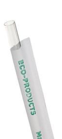 Eco-Products Compostable Clear Wrapped Straw, 7.75 inch -- 9600 per case.