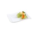Fineline Settings Wavetrends White Plastic Dessert Plate, 5.5 x 7.5 inch -- 120 per case