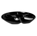 Fineline Settings Platter Pleaser Black Plastic 7 Compartment Serving Tray, 14 inch -- 25 per case