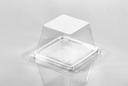 Lacerta Clear Polyethylene Terephthalate Small Square Showcase Sandwich Container with Lid -- 248 per case