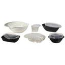 Lacerta Clear Polyethylene Terephthalate Half Salad Container with Side Car -- 160 per case