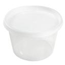 Tiya Premier Essential Clear Polypropylene Deli Container with Lid - Combo, 16 Ounce Capacity -- 240 per case.
