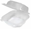 Eco-Systems Clear Polypropylene Microwave Large Hinged Sandwich Container, 6 x 6 x 3 inch -- 300 per case
