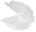 Eco-Systems Clear Polypropylene Microwave Medium Hinged Container, 7.5 x 7.5 x 3 inch -- 150 per case