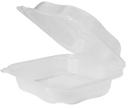 Eco-Systems Clear Polypropylene Microwave Large Hinged Container, 8.35 x 8.3 x 3 inch -- 150 per case