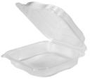 Eco-Systems Clear Polypropylene Microwave Extra Large Hinged Container, 9.23 x 9.23 x 3 inch -- 150 per case