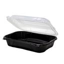 EcoSystems Clear Lid and Black Base Polypropylene Medium Size Hinged Container, 10.5 x 9.25 x 3.25 inch -- 150 per case.