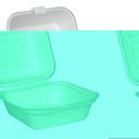 EcoSystems White Formulated Molded Fiber Clamshell Container, 6 inch -- 500 per case