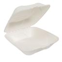 EcoSystems White Formulated Molded Fiber Clamshell Container, 8 inch -- 200 per case