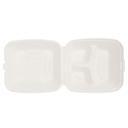 EcoSystems White 3 Compartment Formulated Molded Fiber Clamshell Container, 8 inch -- 200 per case