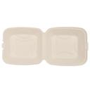 EcoSystems Kraft Formulated Molded Fiber Square Clamshell Container, 8 inch -- 200 per case.