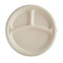 EcoSystems Kraft 3-Compartment Formulated Molded Fiber Plate, 10 inch -- 500 per case.