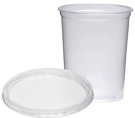 EcoSystems Translucent Polypropylene Round Deli Container with Lid Combo, 32 Ounce Capacity -- 250 per case