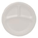 EcoSystems White 3 Compartment Molded Fiber Plate, 9 inch -- 500 per case