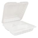 EcoSystems White 5 Compartment Molded Fiber School Tray -- 500 per case