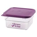 Cambro Camsquares Allergen Free Purple Storage Container, 7 1/4 x 7 1/4 x 3 7/8 inch -- 6 per case