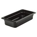 Black 1/3 Size 6 15/16in X 12 3/4in,  2 1/2in Deep H-Pans Food Storage Pans, -- 6 Each.
