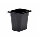 Cambro H-Pan One Eighth Size Black High Heat Food Pan, 6 5/16 x 5 3/16 inch -- 6 per case