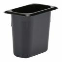 Cambro Camwear Ninth Size Black Food Pan, 6 15/16 x 4 1/4 inch -- 6 per case