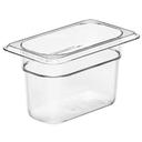 Cambro Camwear Ninth Size Clear Food Pan, 6 15/16 x 4 1/4 inch -- 6 per case