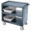 Cambro Black Enclosed Cart With 4 Swivel 5 Inch Caster and 1 With Brake