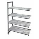 Cambro Camshelving Elements Brushed Graphite 4 Vented Shelf Stationary Add On Unit, 24 x 42 x 72 inch