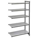 Cambro Camshelving Elements Brushed Graphite 5 Solid Shelf Stationary Add On Unit, 24 x 54 x 84 inch