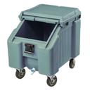 Cambro Standard Height Slate Blue Slidinglid Ice Caddy with Swivel and Fixed Caster, 100 Pound Capacity
