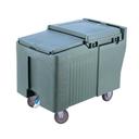 Cambro Standard Height Slate Blue Slidinglid Ice Caddy with Swivel and Fixed Caster, 125 Pound Capacity
