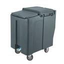 Cambro Tall Granite Gray Slidinglid Ice Caddy with Swivel and Fixed Caster, 175 Pound Capacity
