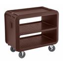 Cambro Dark Brown Standard Service Cart Pro with 2 Rigid and 2 Swivel Casters with Brake, 41.5 x 23.8 x 37.1 inch