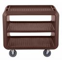 Cambro Dark Brown Standard Service Cart Pro with 2 Rigid and 2 Swivel Casters with Brake, 41.5 x 23.8 x 37.1 inch