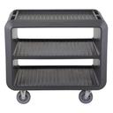 Cambro Charcoal Gray Standard Service Cart Pro with 4 Swivel Casters with Brake, 41.5 x 23.8 x 37.1 inch