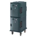 Cambro H Series 220 Volt Electric Insulated Granite Green 2 Compartment Heated Ultra Camcart, 20 1/2 x 27 1/8 x 54 inch