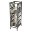 Cambro Camshelving Full Size Brushed Graphite Ultimate Sheet Pan Rack with 3 inch Rail Spacing and Metal Caster, 32.06 x 25.5 x 71.88 inch