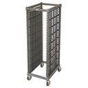 Cambro Camshelving Full Size Brushed Graphite Ultimate Sheet Pan Rack with 1.5 inch Rail Spacing and Metal Caster, 32.06 x 25.5 x 71.88 inch